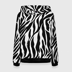Толстовка-худи женская Зебра, цвет: 3D-черный