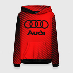 Толстовка-худи женская AUDI АУДИ, цвет: 3D-черный