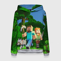 Толстовка-худи женская Minecraft, цвет: 3D-меланж
