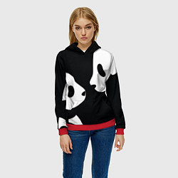 Толстовка-худи женская Panda, цвет: 3D-красный — фото 2