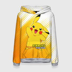 Толстовка-худи женская Pikachu Pika Pika, цвет: 3D-меланж