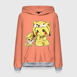 Толстовка-худи женская Pikachu Pika Pika, цвет: 3D-меланж