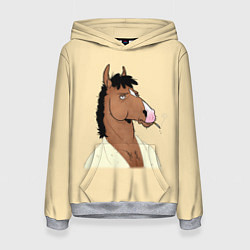 Толстовка-худи женская Конь БоДжек, цвет: 3D-меланж
