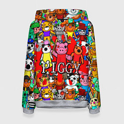 Толстовка-худи женская ROBLOX PIGGY, цвет: 3D-меланж