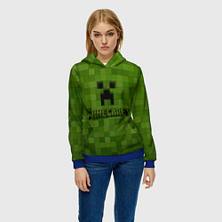 Толстовка-худи женская Minecraft, цвет: 3D-синий — фото 2