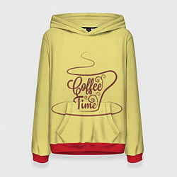 Толстовка-худи женская Время пить кофе, цвет: 3D-красный