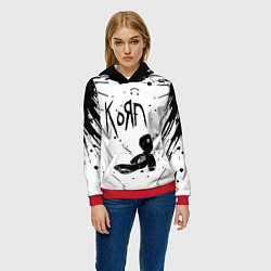 Толстовка-худи женская Korn, цвет: 3D-красный — фото 2