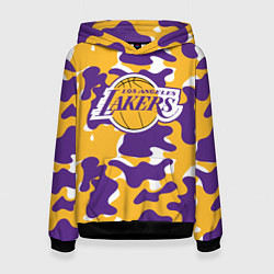 Толстовка-худи женская LA LAKERS ЛЕЙКЕРС, цвет: 3D-черный