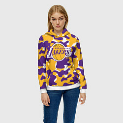 Толстовка-худи женская LA LAKERS ЛЕЙКЕРС, цвет: 3D-белый — фото 2
