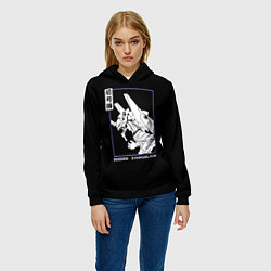 Толстовка-худи женская Юнит-01, цвет: 3D-черный — фото 2