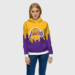 Толстовка-худи женская LOS ANGELES LAKERS, цвет: 3D-белый — фото 2