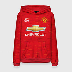 Толстовка-худи женская MANCHESTER UNITED 2021 - HOME, цвет: 3D-красный