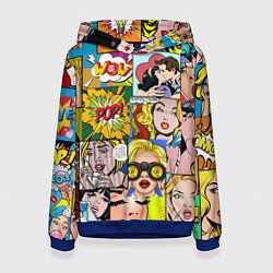 Толстовка-худи женская Pop Art, цвет: 3D-синий
