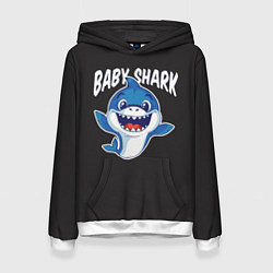 Толстовка-худи женская Baby shark, цвет: 3D-белый