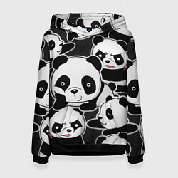 Толстовка-худи женская Смешные панды цвета 3D-черный — фото 1