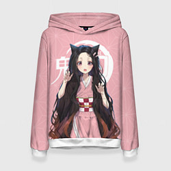 Толстовка-худи женская Nezuko, цвет: 3D-белый