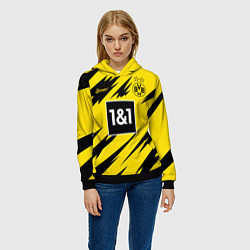 Толстовка-худи женская BORUSSIA домашняя сезон 2021, цвет: 3D-черный — фото 2