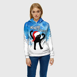 Толстовка-худи женская HO HO HO! СЪУКА, цвет: 3D-белый — фото 2