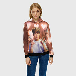 Толстовка-худи женская JUNGKOOK BTS, цвет: 3D-черный — фото 2