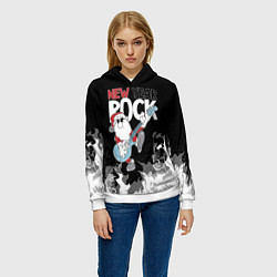 Толстовка-худи женская New year rock, цвет: 3D-белый — фото 2