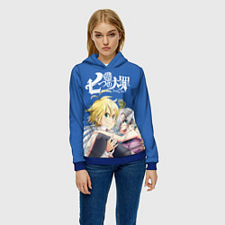 Толстовка-худи женская 7 смертных грехов, цвет: 3D-синий — фото 2