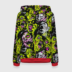 Толстовка-худи женская ЗОМБИ, цвет: 3D-красный