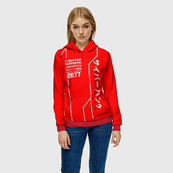 Толстовка-худи женская CYBERPUNK FASHION, цвет: 3D-красный — фото 2