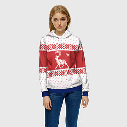 Толстовка-худи женская Северный Олень, цвет: 3D-синий — фото 2