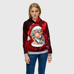 Толстовка-худи женская Кульный дед, цвет: 3D-меланж — фото 2