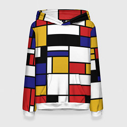 Толстовка-худи женская Color blocking, цвет: 3D-белый