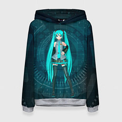 Толстовка-худи женская Мику Хацуне, цвет: 3D-меланж