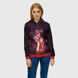 Толстовка-худи женская Альбедо, цвет: 3D-красный — фото 2