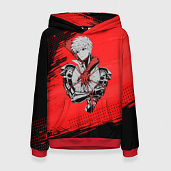 Толстовка-худи женская Генос One Punch Man, цвет: 3D-красный
