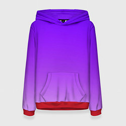 Толстовка-худи женская Фиолетовый космос, цвет: 3D-красный