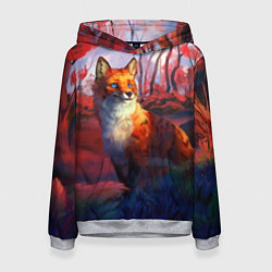 Толстовка-худи женская Рыжая лиса, цвет: 3D-меланж