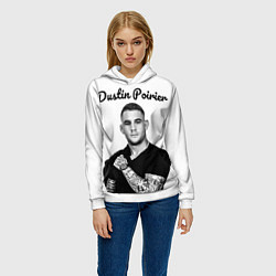 Толстовка-худи женская Dustin Poirier, цвет: 3D-белый — фото 2