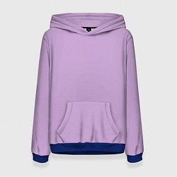 Толстовка-худи женская Глициниевый цвет без рисунка, цвет: 3D-синий