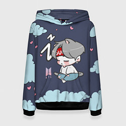Толстовка-худи женская BTS Sleep, цвет: 3D-черный