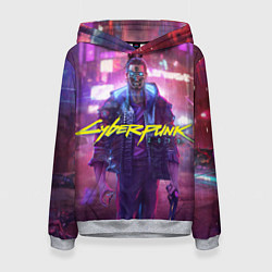 Толстовка-худи женская Cyberpunk 2077 Cyberware, цвет: 3D-меланж