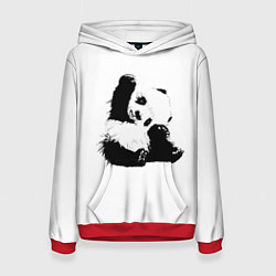 Толстовка-худи женская Панда минимализм, цвет: 3D-красный