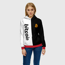 Толстовка-худи женская БИТКОИН BITCOIN Z, цвет: 3D-красный — фото 2