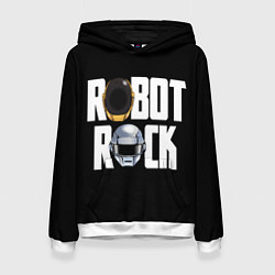 Толстовка-худи женская Robot Rock, цвет: 3D-белый