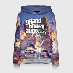 Толстовка-худи женская ЭКШЕН Grand Theft Auto V, цвет: 3D-меланж