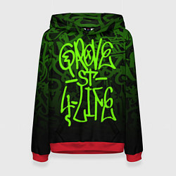 Толстовка-худи женская ГТА GTA GROVE STREET 4 LIF, цвет: 3D-красный