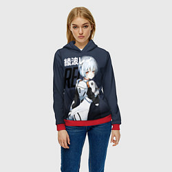 Толстовка-худи женская Rei Eva-00, цвет: 3D-красный — фото 2