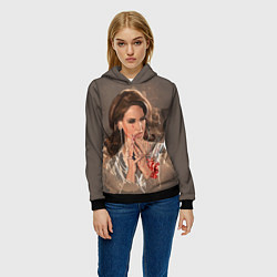 Толстовка-худи женская Lana del rey, цвет: 3D-черный — фото 2