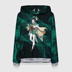 Толстовка-худи женская Genshin Impact - Venti, цвет: 3D-меланж