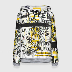 Толстовка-худи женская LIL PEEP Vintage Graffiti Wall, цвет: 3D-меланж