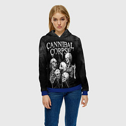 Толстовка-худи женская Cannibal Corpse, цвет: 3D-синий — фото 2