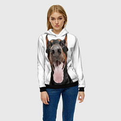 Толстовка-худи женская Доберман Doberman, цвет: 3D-черный — фото 2